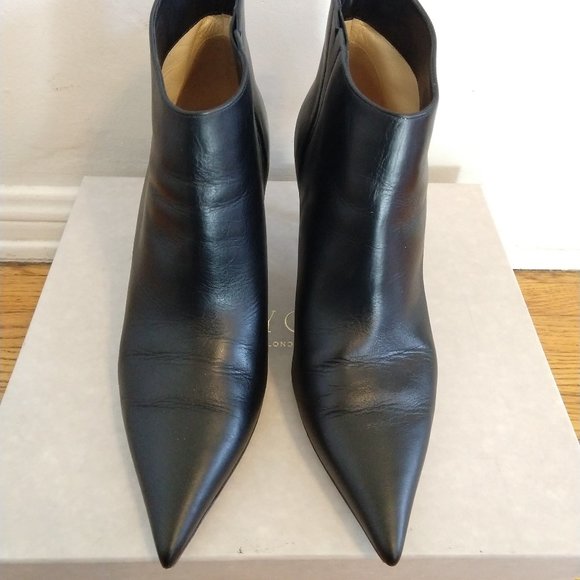 Jimmy Choo "Marinda 65" Black Smooth Leather Boot - Size 38.5 (US 8.5) - Picture 1 of 14
